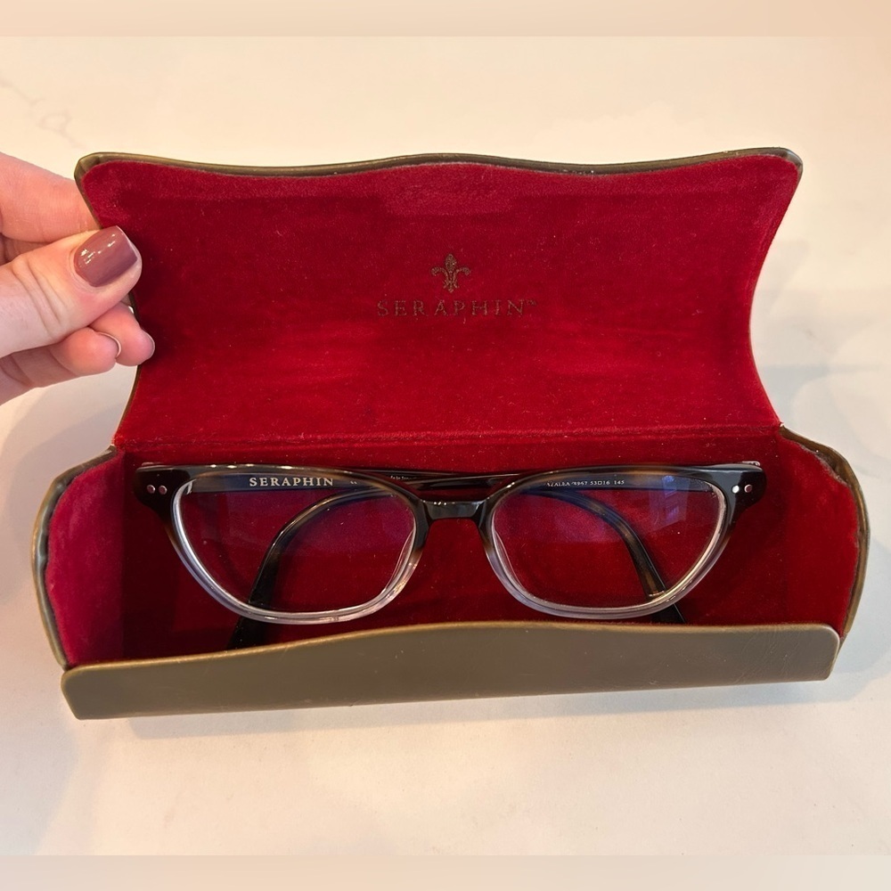 Seraphin Eyeglasses Azalea/8967 Tortoise/Blue Square Japan 53[]16 145 Handmade - Picture 7 of 15
